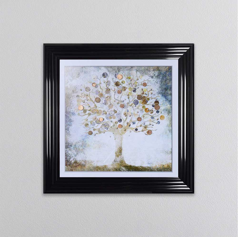 Copper Money Tree Framed Wall Art