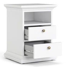 Load image into Gallery viewer, Paris Bedside 2 Drawers in White
