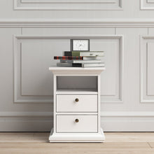 Load image into Gallery viewer, Paris Bedside 2 Drawers in White
