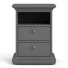 Load image into Gallery viewer, Paris Bedside 2 Drawers in Matt Grey
