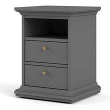 Load image into Gallery viewer, Paris Bedside 2 Drawers in Matt Grey
