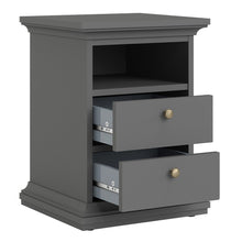 Load image into Gallery viewer, Paris Bedside 2 Drawers in Matt Grey
