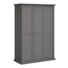 Load image into Gallery viewer, Paris Wardrobe with 3 Doors in Matt Grey
