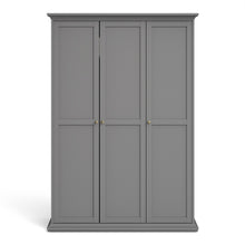 Load image into Gallery viewer, Paris Wardrobe with 3 Doors in Matt Grey
