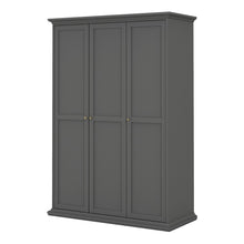 Load image into Gallery viewer, Paris Wardrobe with 3 Doors in Matt Grey
