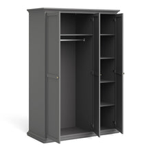 Load image into Gallery viewer, Paris Wardrobe with 3 Doors in Matt Grey
