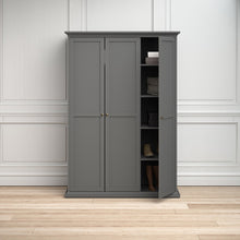 Load image into Gallery viewer, Paris Wardrobe with 3 Doors in Matt Grey
