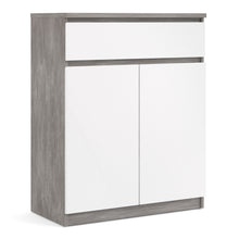 Load image into Gallery viewer, Naia Sideboard 1 Drawer 2 Doors in Concrete and White High Gloss
