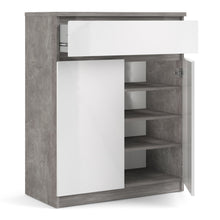 Load image into Gallery viewer, Naia Sideboard 1 Drawer 2 Doors in Concrete and White High Gloss
