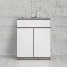 Load image into Gallery viewer, Naia Sideboard 1 Drawer 2 Doors in Concrete and White High Gloss
