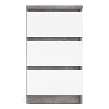 Load image into Gallery viewer, Naia Bedside - 3 Drawers in Concrete and White High Gloss
