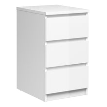 Load image into Gallery viewer, Naia Bedside - 3 Drawers in White High Gloss
