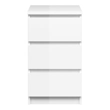 Load image into Gallery viewer, Naia Bedside - 3 Drawers in White High Gloss
