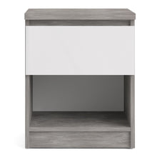 Load image into Gallery viewer, Naia Bedside - 1 Drawer 1 Shelf in Concrete and White High Gloss
