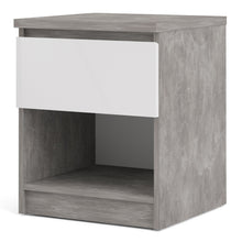 Load image into Gallery viewer, Naia Bedside - 1 Drawer 1 Shelf in Concrete and White High Gloss
