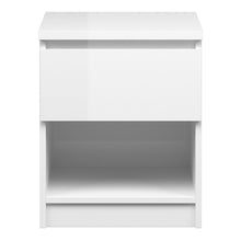 Load image into Gallery viewer, Naia Bedside - 1 Drawer 1 Shelf in White High Gloss
