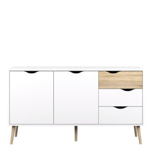 Load image into Gallery viewer, Oslo Sideboard - Large - 3 Drawers 2 Doors in White and Oak
