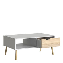 Load image into Gallery viewer, Oslo Coffee Table 1 Drawer 1 Shelf in White and Oak
