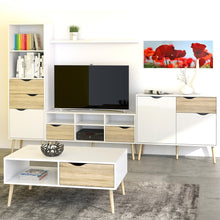 Load image into Gallery viewer, Oslo Coffee Table 1 Drawer 1 Shelf in White and Oak
