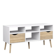 Load image into Gallery viewer, Oslo TV Unit - Wide - 2 Drawers 4 Shelves in White and Oak
