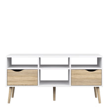 Load image into Gallery viewer, Oslo TV Unit - Wide - 2 Drawers 4 Shelves in White and Oak
