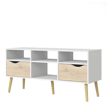 Load image into Gallery viewer, Oslo TV Unit - Wide - 2 Drawers 4 Shelves in White and Oak
