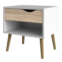 Load image into Gallery viewer, Oslo Bedside 1 Drawer in White and Oak
