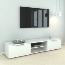 Load image into Gallery viewer, Match TV Unit 2 Drawers 2 Shelf in White High Gloss
