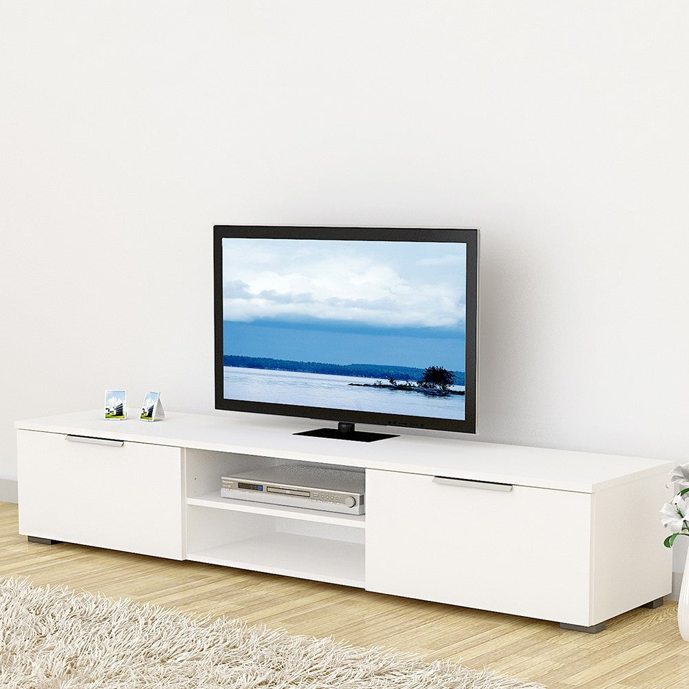 Match TV Unit 2 Drawers 2 Shelf in White High Gloss