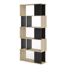 Load image into Gallery viewer, Maze Open Bookcase 4 Shelves in Oak and Black
