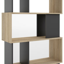 Load image into Gallery viewer, Maze Open Bookcase 4 Shelves in Oak and Black
