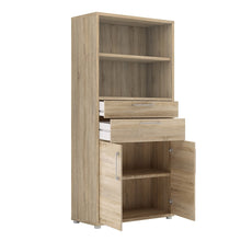 Load image into Gallery viewer, Prima Bookcase 4 Shelves with 2 Drawers and 2 Doors in Oak
