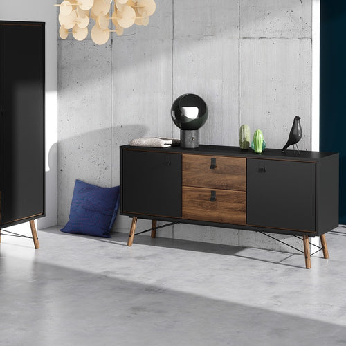 Ry Sideboard 2 doors + 2 drawers in Matt Black Walnut