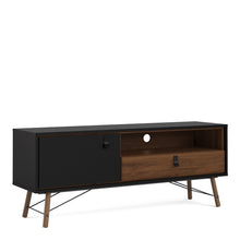 Load image into Gallery viewer, Ry TV-unit 1 door + 1 drawer in Matt Black Walnut
