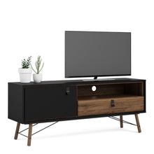 Load image into Gallery viewer, Ry TV-unit 1 door + 1 drawer in Matt Black Walnut
