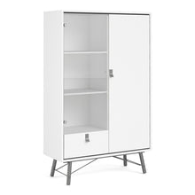 Load image into Gallery viewer, Ry China cabinet 1 door + 1 glass door + 1 drawer in Matt White
