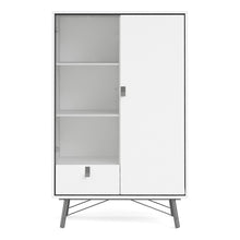 Load image into Gallery viewer, Ry China cabinet 1 door + 1 glass door + 1 drawer in Matt White
