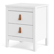 Load image into Gallery viewer, Barcelona Bedside Table 2 drawers in White
