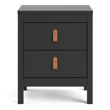 Load image into Gallery viewer, Barcelona Bedside Table 2 drawers in Matt Black
