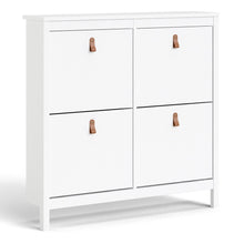 Load image into Gallery viewer, Barcelona Shoe cabinet 4 compartments in White
