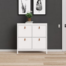 Load image into Gallery viewer, Barcelona Shoe cabinet 4 compartments in White
