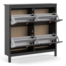 Load image into Gallery viewer, Barcelona Shoe cabinet 4 compartments in Matt Black
