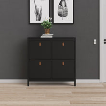 Load image into Gallery viewer, Barcelona Shoe cabinet 4 compartments in Matt Black
