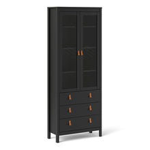 Load image into Gallery viewer, Barcelona China cabinet 2 doors w/glass + 3 drawers in Matt Black
