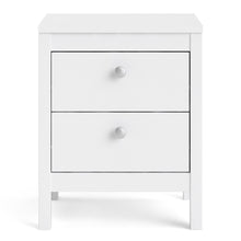 Load image into Gallery viewer, Madrid Bedside Table 2 drawers in White
