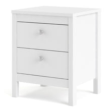 Load image into Gallery viewer, Madrid Bedside Table 2 drawers in White
