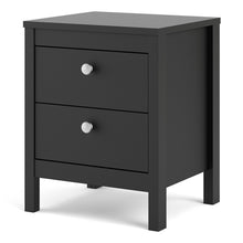 Load image into Gallery viewer, Madrid Bedside Table 2 drawers in Matt Black
