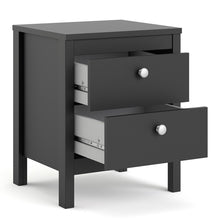 Load image into Gallery viewer, Madrid Bedside Table 2 drawers in Matt Black
