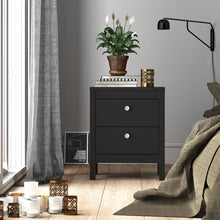 Load image into Gallery viewer, Madrid Bedside Table 2 drawers in Matt Black
