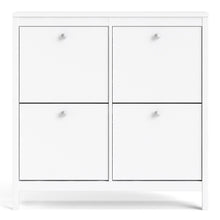 Load image into Gallery viewer, Madrid Shoe cabinet 4 compartments in White
